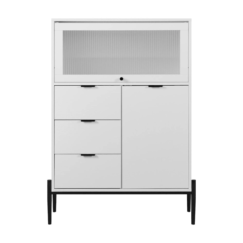 Farmhouse Coffee Bar Cabinet with Wine Rack