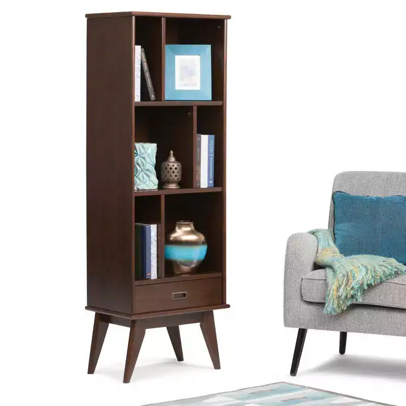 Tierney Solid Hardwood Mid Century Bookcase and Storage Unit - WyndenHall