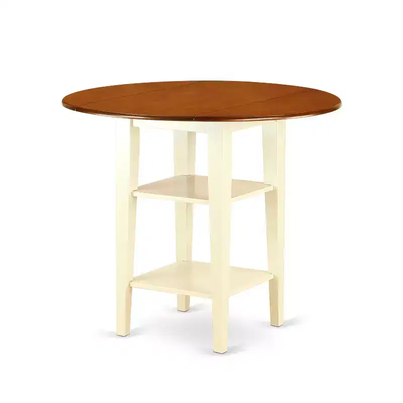 HomeStock round Kitchen Table with two shelves