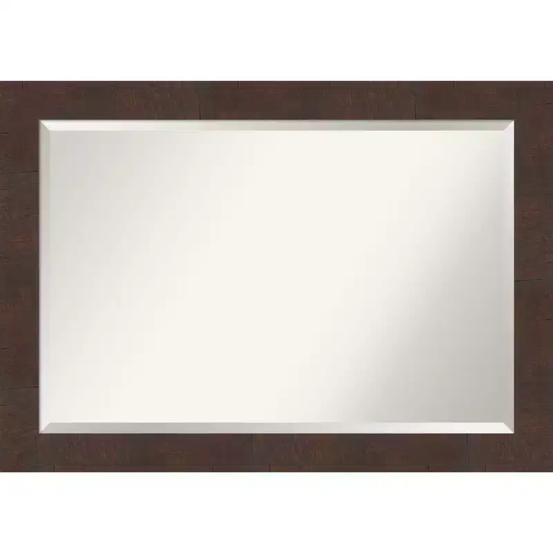 41" x 29" Wildwood Framed Wall Mirror Brown - Amanti Art