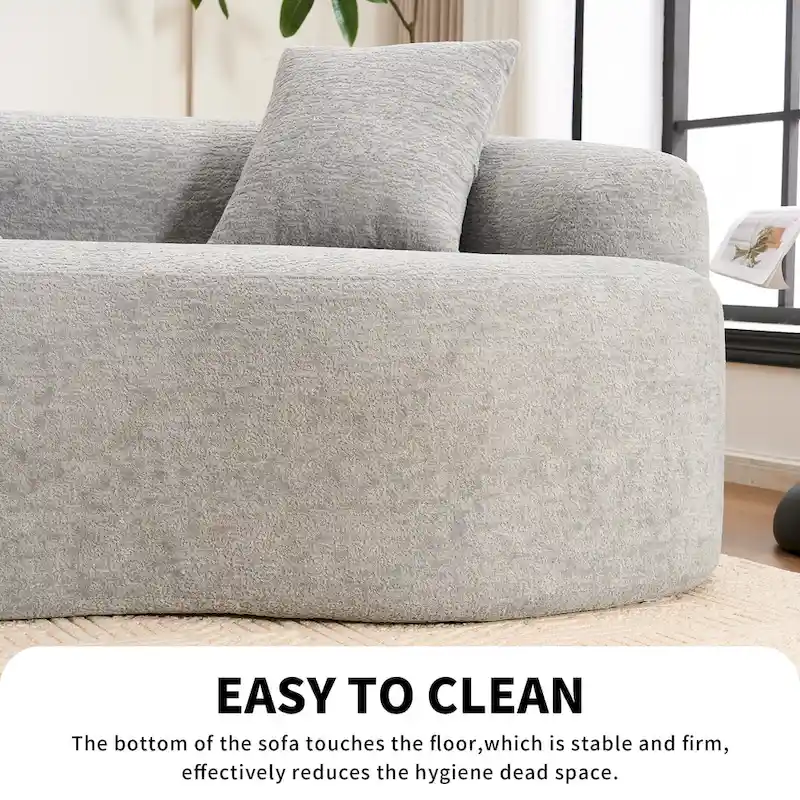 Luxury Chenille Fabric Sofa,4 Seater Modular Curved Sectional Couch