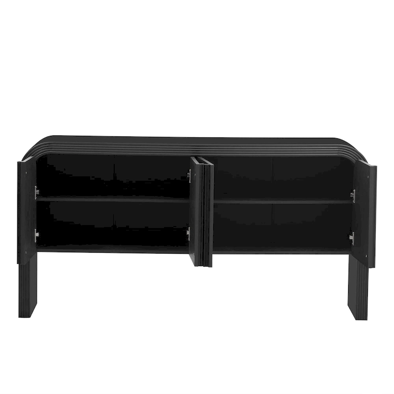 63 Striped Sideboard Buffet Cabinet with Adjustable Shelves