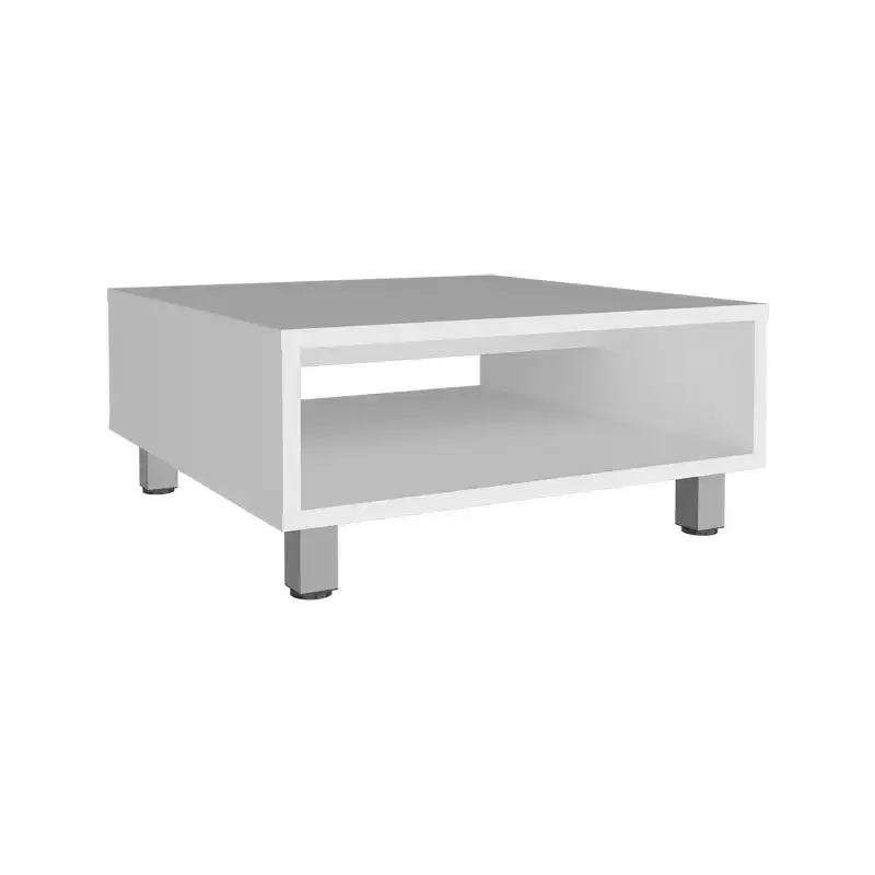 Fun little toys brand Eclipse 10 H Low Minimalistic Square Coffe Table with Open Storage White