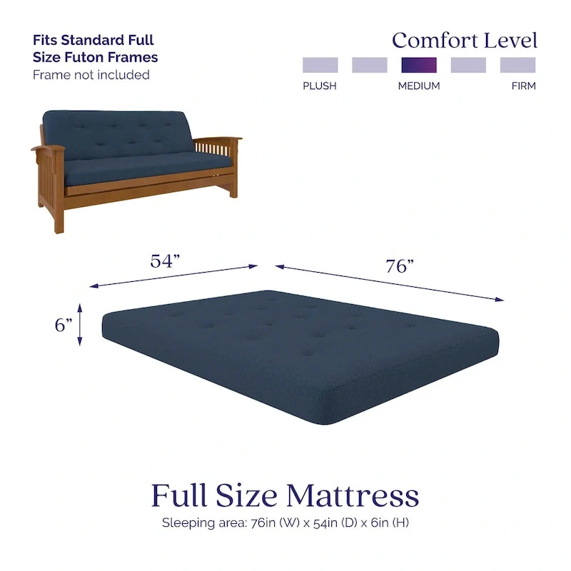 DHP Trule 6-Inch Bonnell Coil Futon Mattress