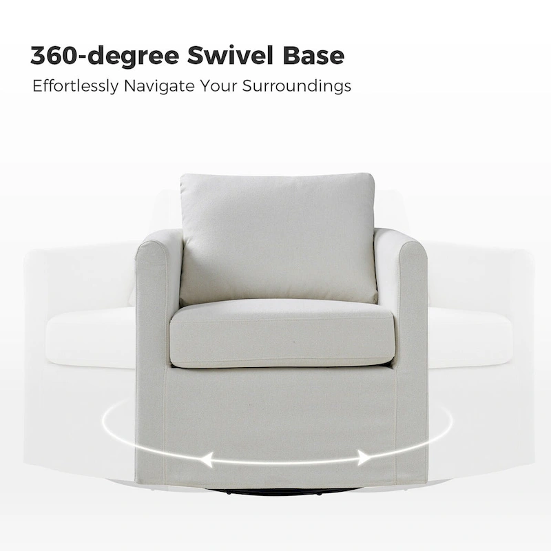 Erkenbald Modern 360-Degree Swivel Chair with Removable Slipcover Set of 2 by HULALA HOME
