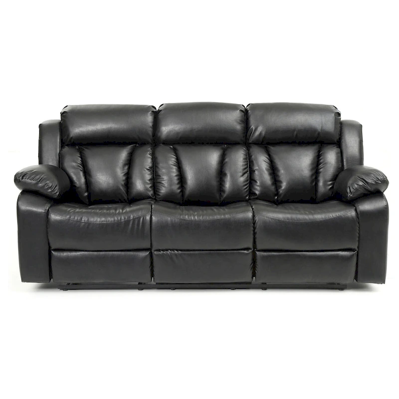 Daria 85 in. W Flared Arm Faux Leather Straight Reclining Sofa - 37L x 85W x 41H