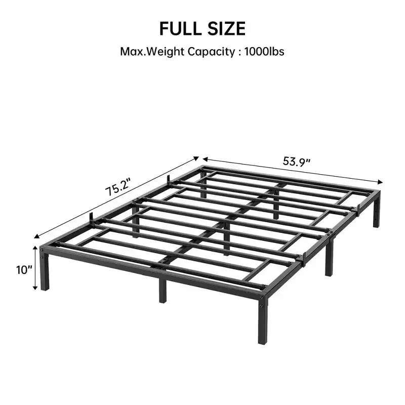 6/8/10/12/14/16 inch Bed Frame No Box Spring Needed, Heavy Duty Metal Platform Bed Frame