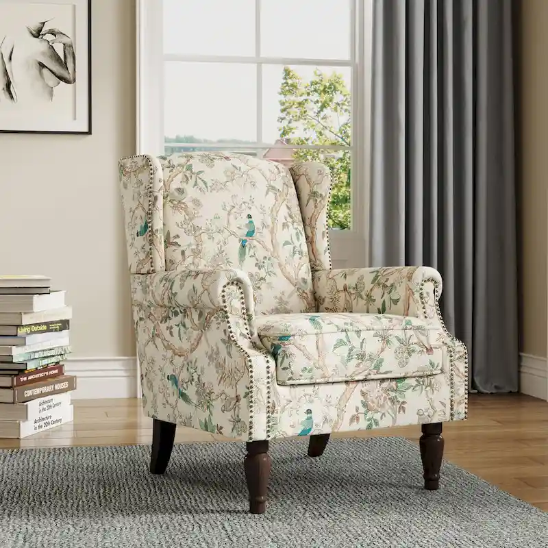 Upholstered Accent Chair Nailhead Trim Arm Chair