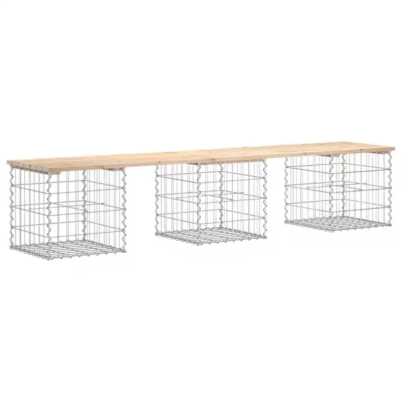 Garden Bench Natural Wood and Silver