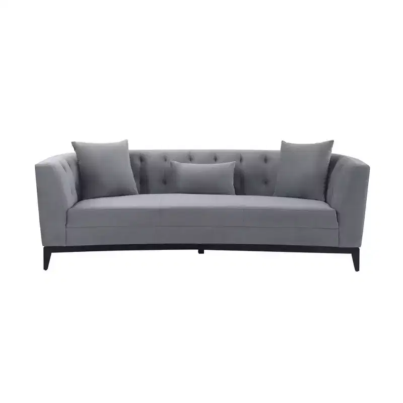 Melange Velvet Sofa Gray - Armen Living