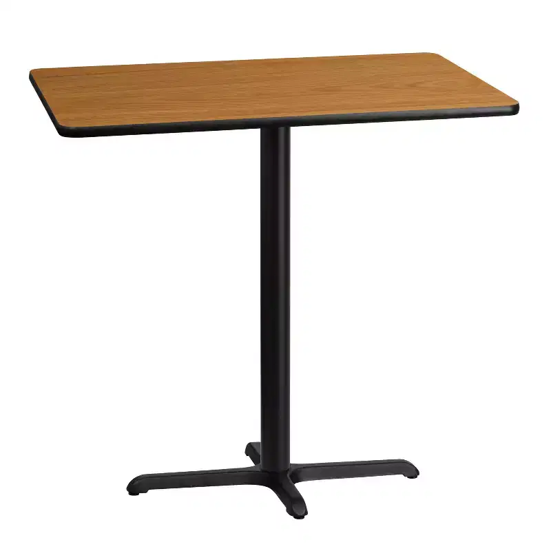 Emma and Oliver 30x42 Rectangular Laminate Bar Table with 23.5x29.5 Base