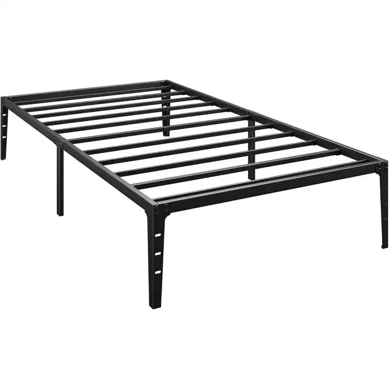 6 Inch Twin Bed Frame, Metal Platform, Twin Size with Heavy Duty Steel Slat Mattress Foundation, No Box Spring Needed, Noise Free, Black