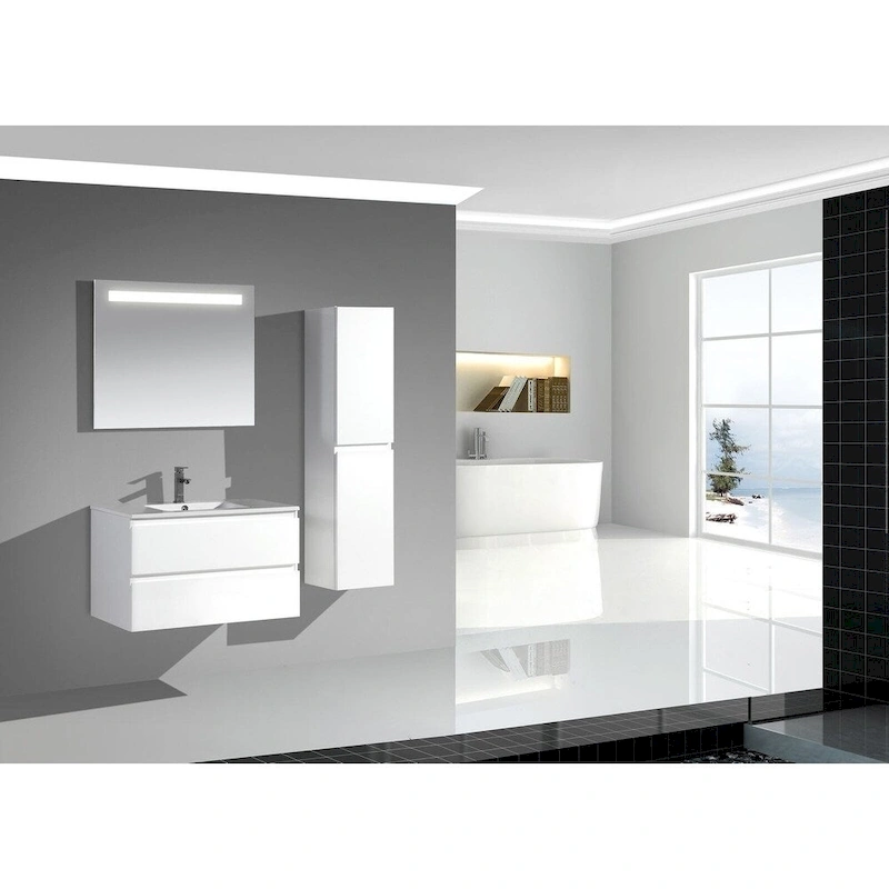 The Frost Collection 14 Inch Linen Tower - Lacquer - 13.8 x 11.8 x 55.1