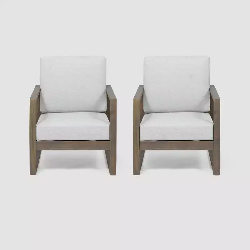 Belgian 2pk Acacia Wood Club Chair - Christopher Knight Home