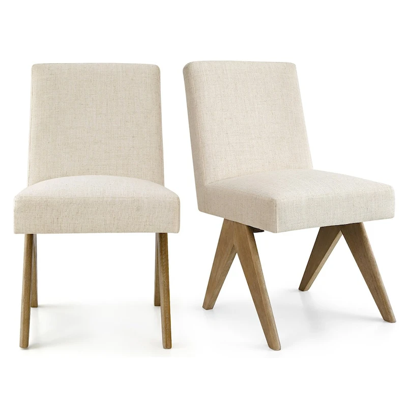 Linen Mid Century Modern Dining Chair