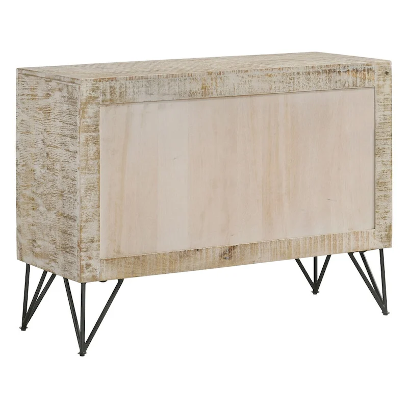 Komomo White Washed 1-Adjustable Shelf Accent Cabinet