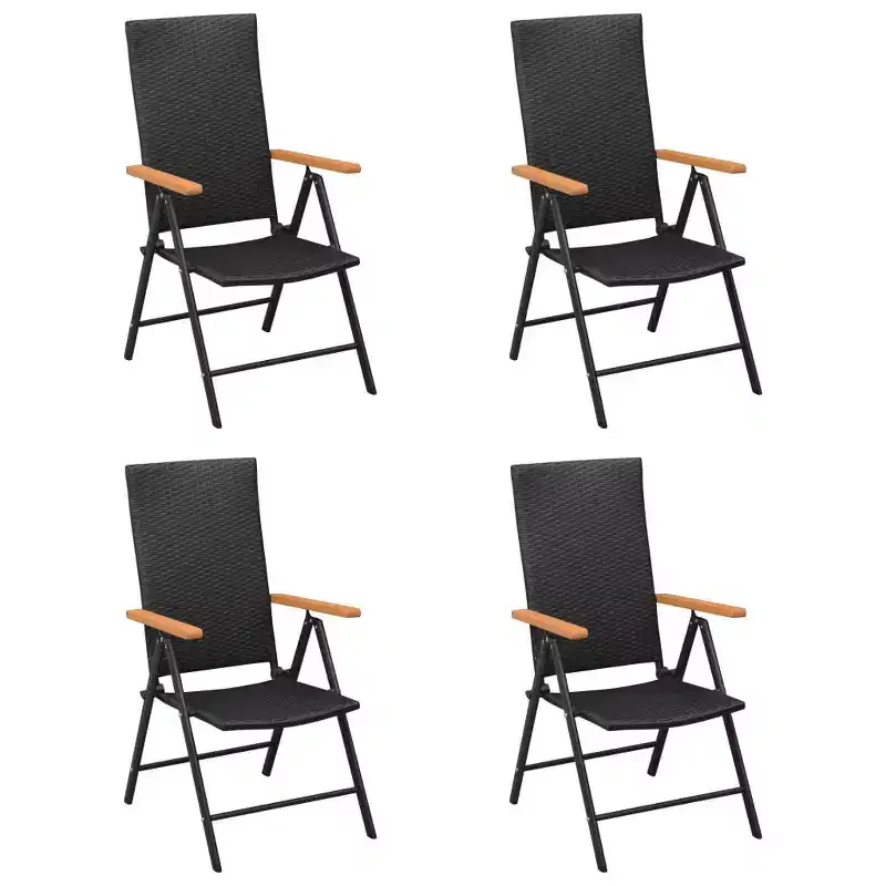 vidaXL Garden Chair Set of 2 PE rattan, aluminum Standard