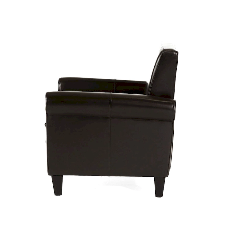Freemont Brown Bonded Leather Club Chair by Christopher Knight Home