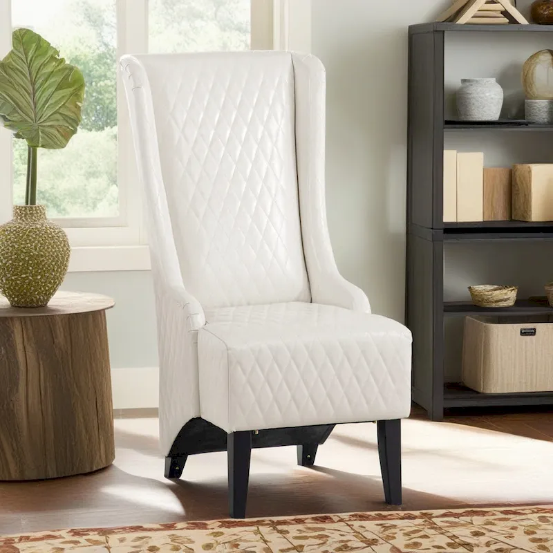 Christopher Knight Home - Evelyn High-Back Velvet Wingback Chair with Wooden Legs