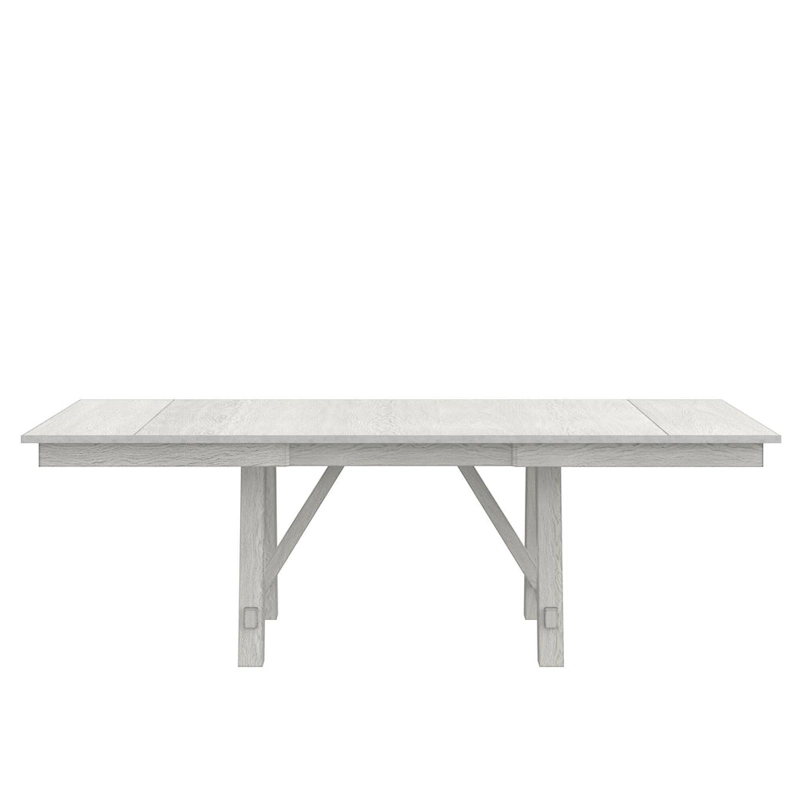 VECELO Dining Table Set with Bench, Solid Wood Rectangular Extendable Dining Table & Solid Wood Dining Chairs