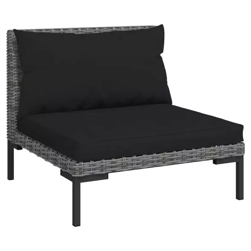 vidaXL Garden Lounge Set Dark Grey Poly Rattan Large Modular