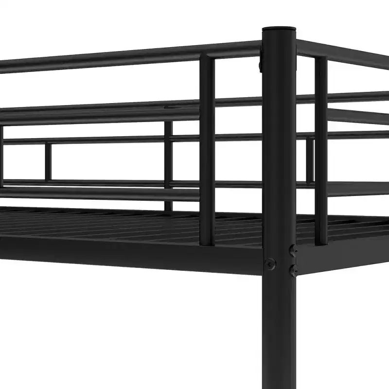 Whisen Metal Twin over Twin Bunk Bed with Trundle and 2 ladders