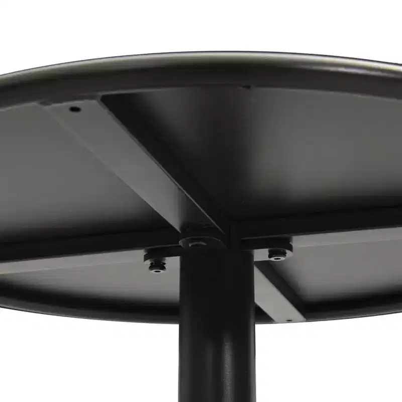 vidaXL Patio Table Round Black 19.7x28.3 Steel
