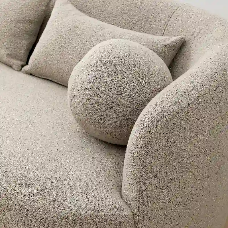 KINWELL Boucle Upholstered 2-Seats Loveseat with Pillows