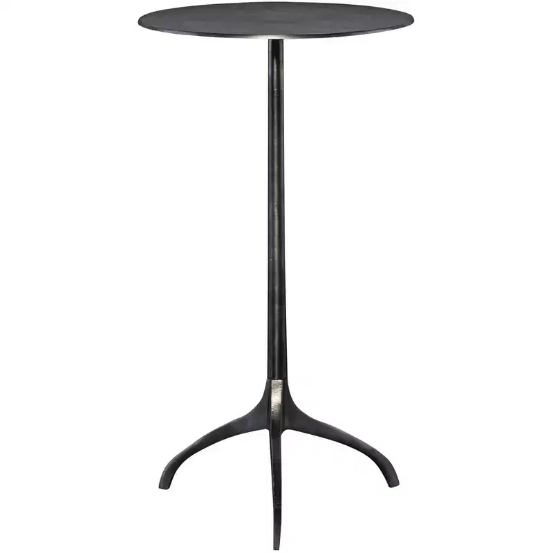 Uttermost Modern Nickel Cast Aluminum Round Accent Table 14 Wide Silver Tripod Legs Living Room Bedroom Bedside Entryway House