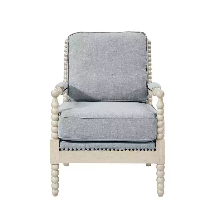 Okak Accent Chair with Comfy Upholstery Removable Cushion Solid Wood Frame Classic Stylish Reading Armchair for Living Room Waiting Room