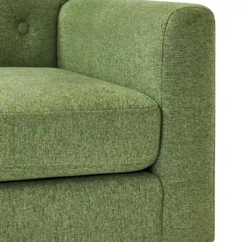 LUE BONA Mid-Century Modern Upholstered Linen Fabric Button Tufted Accent Chair Set of 2 - 28.5 W X 27.25 D X 33.75 H