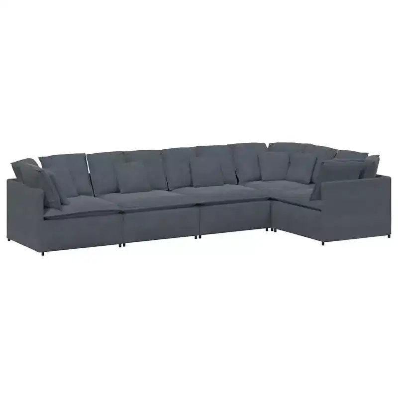 vidaXL Modular Sofa Set - Velvet Dark Gray - Modern Furniture for Living Room & Lounge - Metal & Wood Frame - 157.5 x 78.7 - Indoor Use