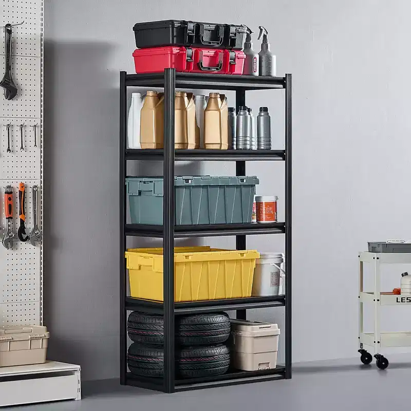 VEVOR Storage Shelves, 2000lbs, 5 Tier Garage Storage Shelving, 16 Dx32Wx63 H Adjustable Metal Shelves for Garage Shelves Utility Rack Shelf,Black