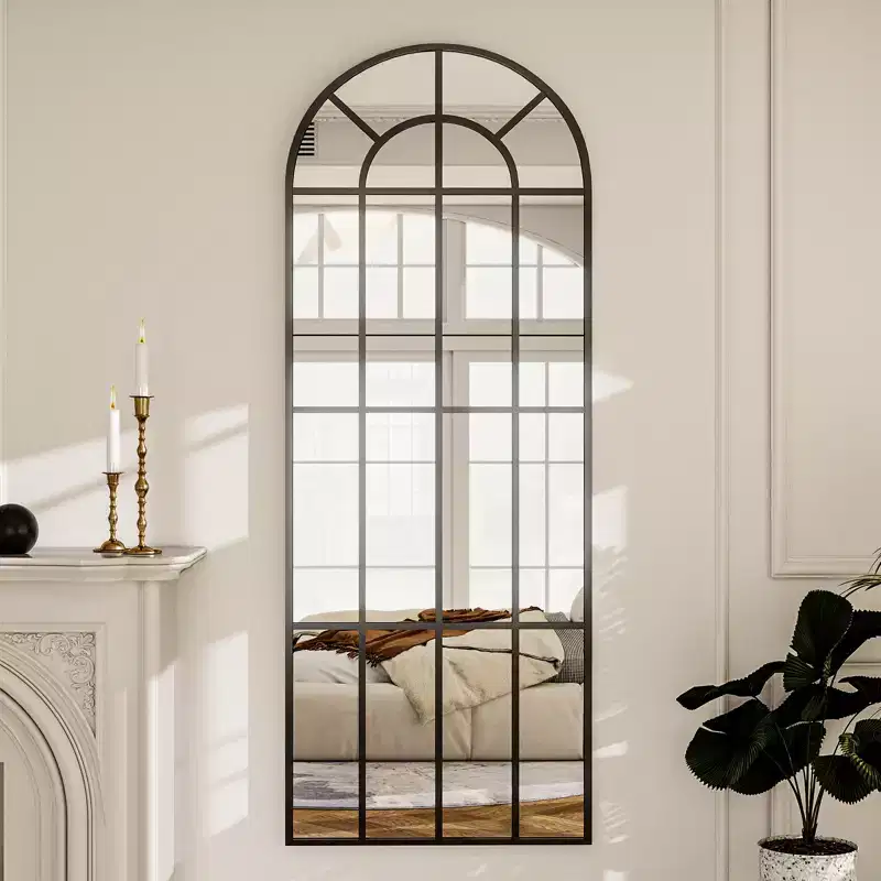 BEAUTYPEAK Window Panel 69x25 Floor Mirror Arched Full Length Mirrors