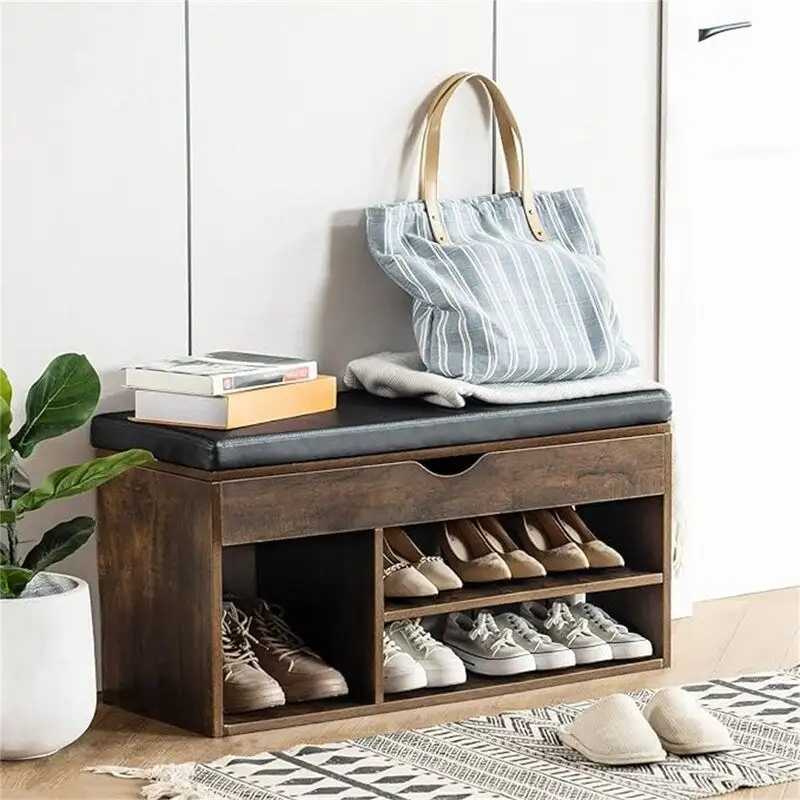 Shoe Storage Bench with Cover 2-Tier 39 Inches - 11.81D x 39.4W x 17H