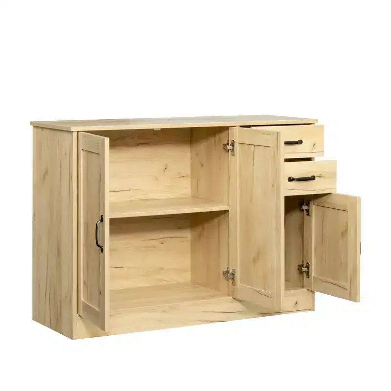 TUYOHW 43.3 Modern Wood Buffet Sideboard,Storage Cabinet with 2 Doors,2 Drawers,Movable Shelf,Oak Finish Serving Cabinet for Dining Room,Living Room