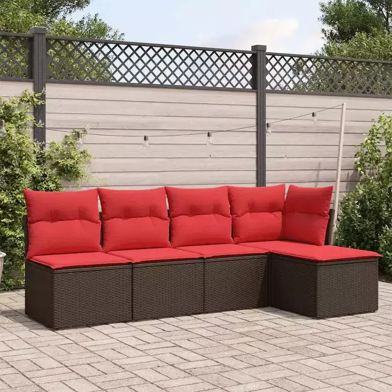 vidaXL Modular Garden Sofa Set with Cushions and Adjustable Design