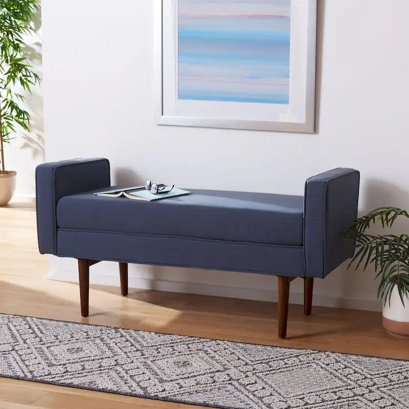 Mid-Century Modern 25-inch Bench - 49 W x 18 L x 25 H - 49Wx18Dx25H