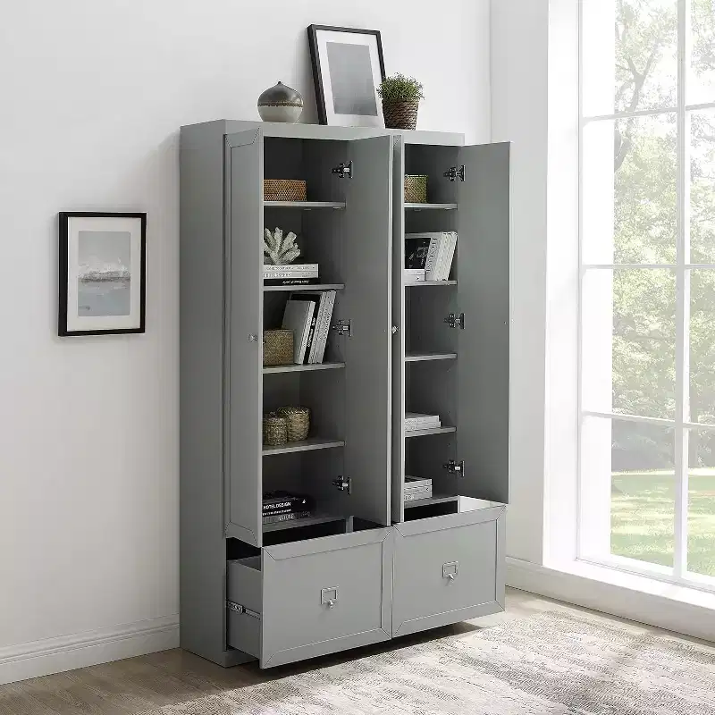 74 in H and 12.5 in.W Metal Utility Storage Cabinets with 2-Doors and 3 Shelves