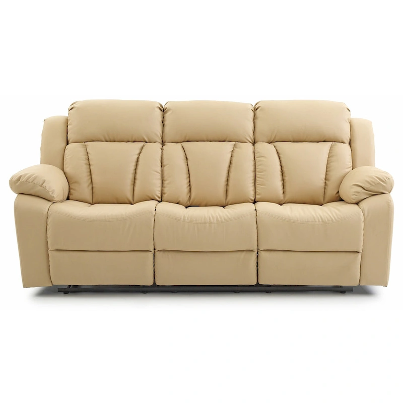 Daria 85 in. W Flared Arm Faux Leather Straight Reclining Sofa - 37L x 85W x 41H