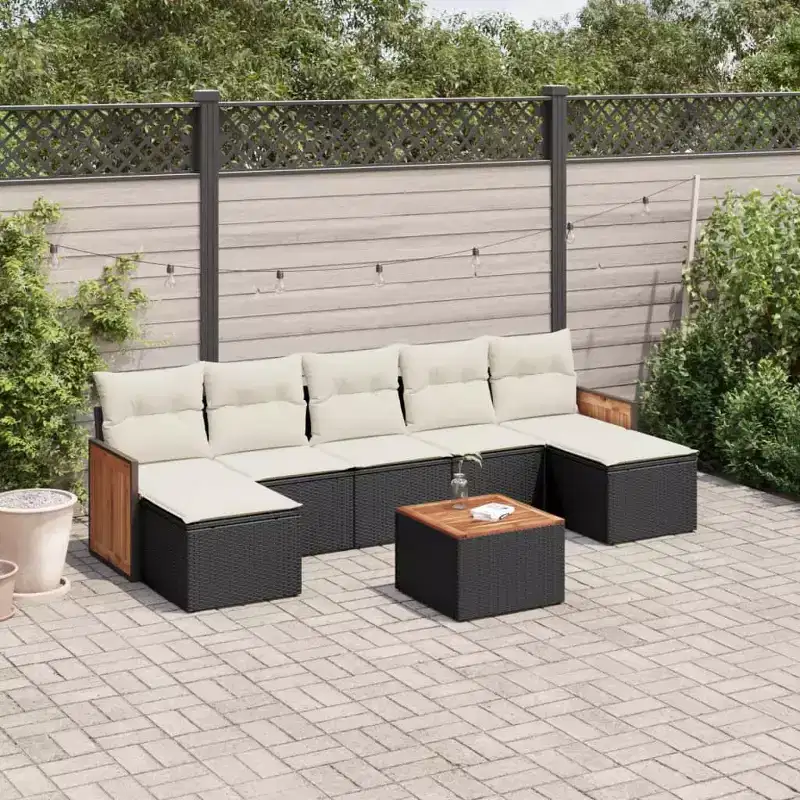 vidaXL Patio Sofa Set with Cushions in Various Colors