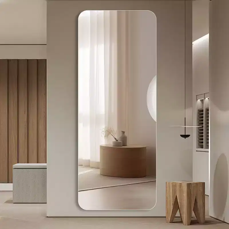 TUYOHW Modern Full Length Body Mirror for Bedroom,Dressing Room,Explosion-proof Standing Full Wall Mirror with Round Corner,55.12