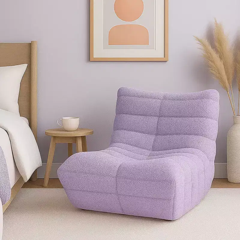 Modern Accent Chair for Living Room  Comfy Upholstered Armchair with High-Density Cushion  Chair for Bedroom, Apartment Seating - Teddy Pink