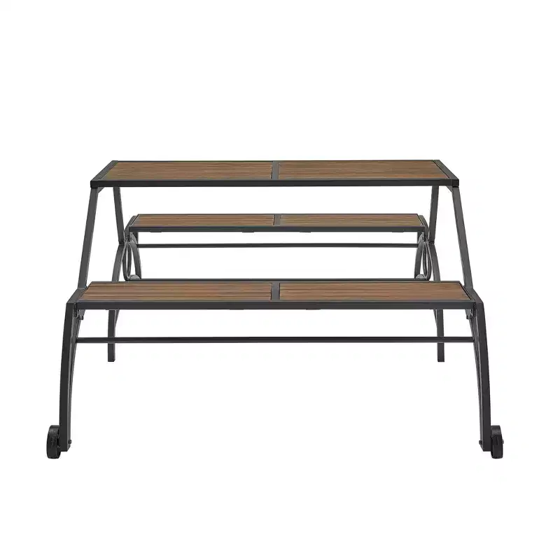 Llano Convertible Outdoor Table & Bench - Black/Walnut - iNSPIREQ