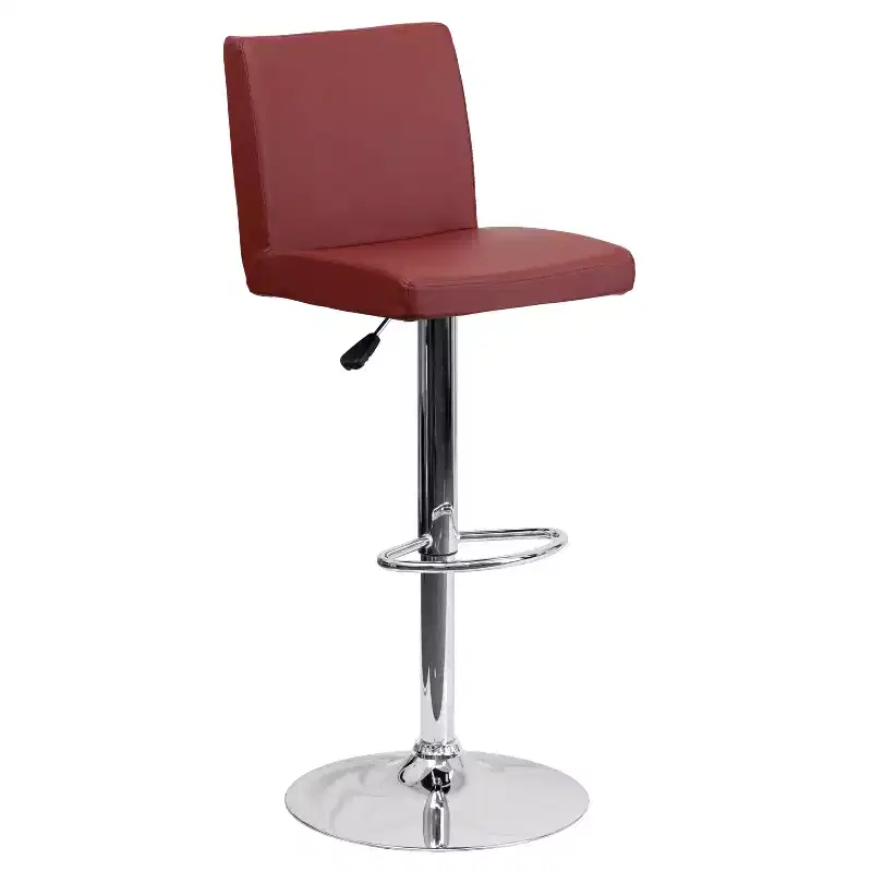 Flash Furniture Contemporary Vinyl Adjustable Height Barstool with Panel Back and Chrome Base