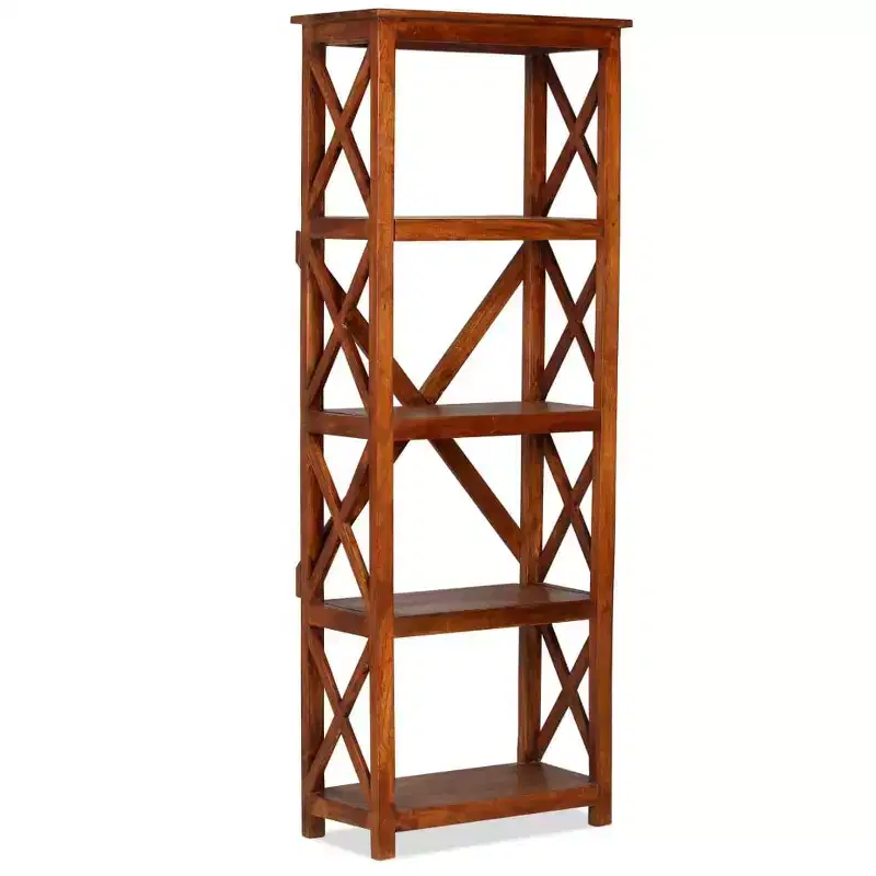vidaXL Bookshelf Display Shelf Wall Bookcase Standing Shelf Solid Wood Acacia - Brown