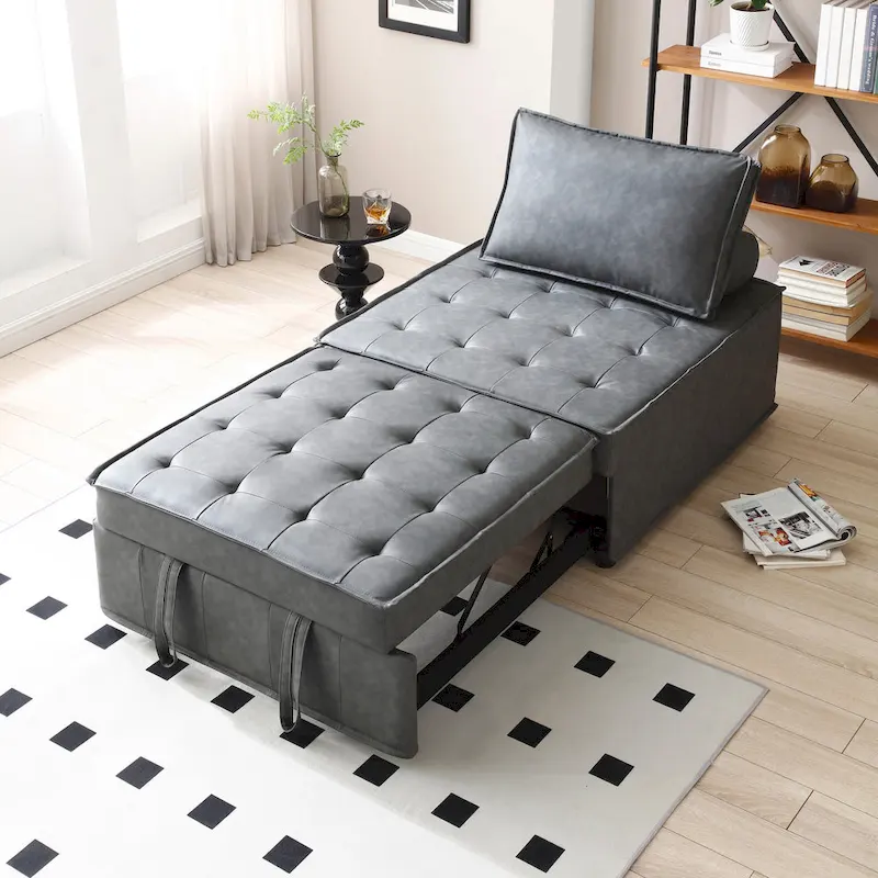 Convertible Ottoman Sofa Bed with Removable Backrest