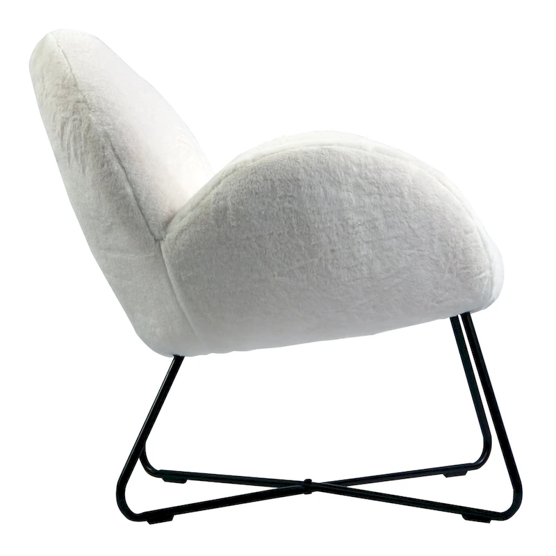 Brooklyn White Sherpa Cozy Accent Chair