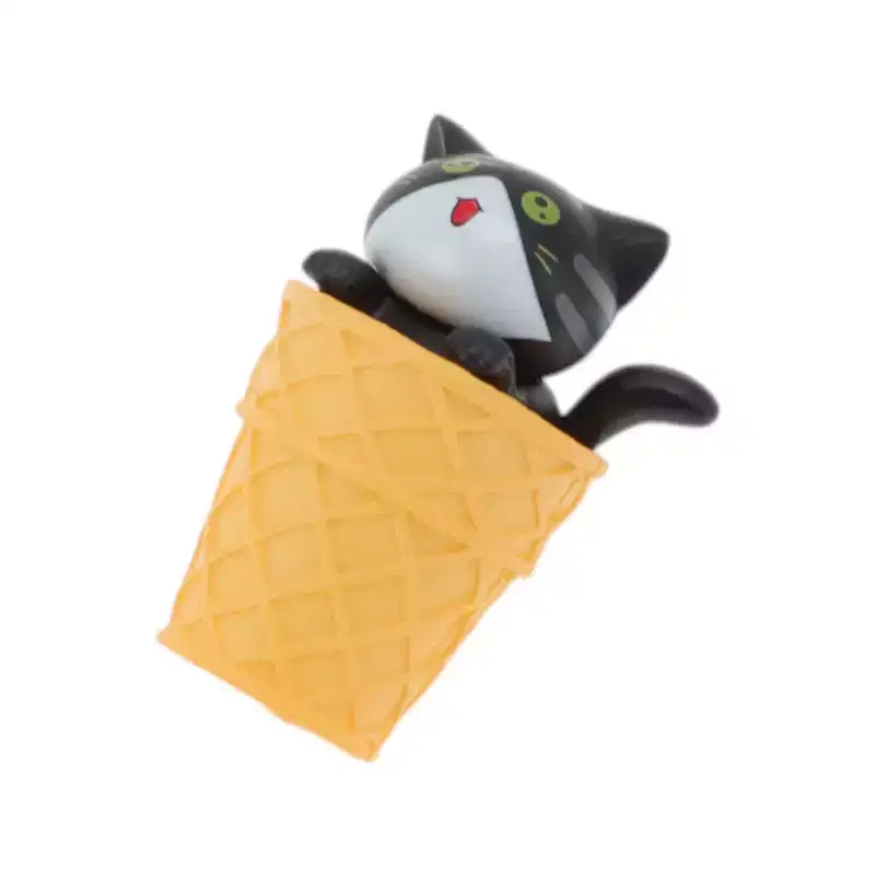 Unique Bargains Decorative Magnets Magnetic Fridge Sticker Irregular Shape Cat with Open Mouth Eating Ice Cream Polyvinyl Chloride 1Pc