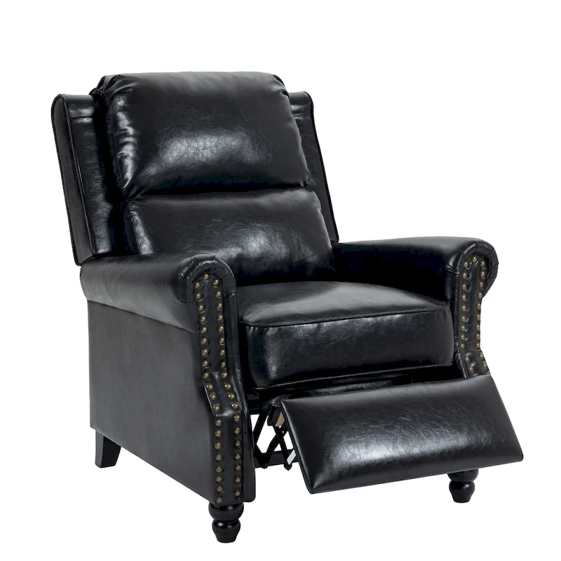 2 Set Modern Padded Seat Recliner Chair with PU Leather/Fabric